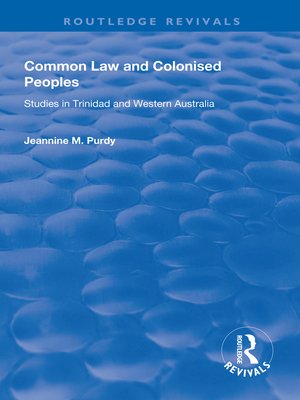 cover image of Common Law and Colonised Peoples